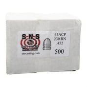 SNS CAST BULLETS - ROUND NOSE .45 CALIBER CAST LEAD RN PISTOL BULLETS