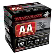 WINCHESTER - AA LOW RECOIL LOW NOISE 20 GAUGE 2-3/4" #8 SHOT SHOTGUN AMMO