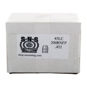 SNS CAST BULLETS - ROUND NOSE FLAT POINT .45 CALIBER CAST LEAD RNFP PISTOL BULLETS