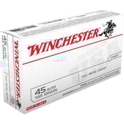 WINCHESTER - USA WHITE BOX 45 ACP FMJ-FN HANDGUN AMMO