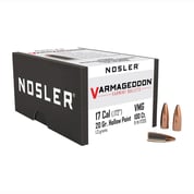 NOSLER, INC. - VARMAGEDDON 17 CALIBER (0.172') HOLLOW POINT FLAT BASE BULLETS