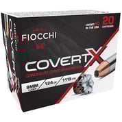 FIOCCHI AMMUNITION - COVERTX 9MM LUGER JACKETED HOLLOW POINT HANDGUN AMMO