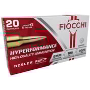 FIOCCHI AMMUNITION - HYPERFORMANCE 6MM CREEDMOOR HOLLOW POINT BOAT TAIL RIFLE AMMO