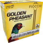 FIOCCHI AMMUNITION - GOLDEN PHEASANT 20 GAUGE 3" #6 SHOT SHOTGUN AMMO