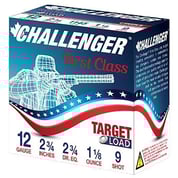 CHALLENGER AMMO - FIRST CLASS TARGET LOAD 12 GAUGE 2-3/4” #9 SHOT SHOTGUN AMMO