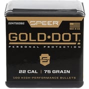 SPEER - Speer Gold Dot Bullets 224-75-Gr 100/Bx SPEER - Speer Gold Dot Bullets 224-75-Gr 100/Bx