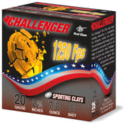 CHALLENGER AMMO - FIRST CLASS SPORTING CLAY 20 GAUGE 2-3/4" #8 SHOT SHOTGUN AMMO CHALLENGER AMMO - FIRST CLASS SPORTING CLAY 20 GAUGE 2-3/4" #8 SHOT SHOTGUN AMMO