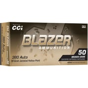 CCI - BLAZER BRASS 380 AUTO 98GR JACKETED HOLLOW POINT HANDGUN AMMO