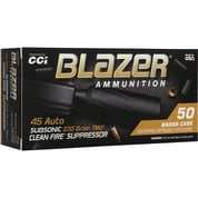 CCI - CLEAN FIRE SUPPRESSOR 45 AUTO TOTAL METAL JACKET HANDGUN AMMO