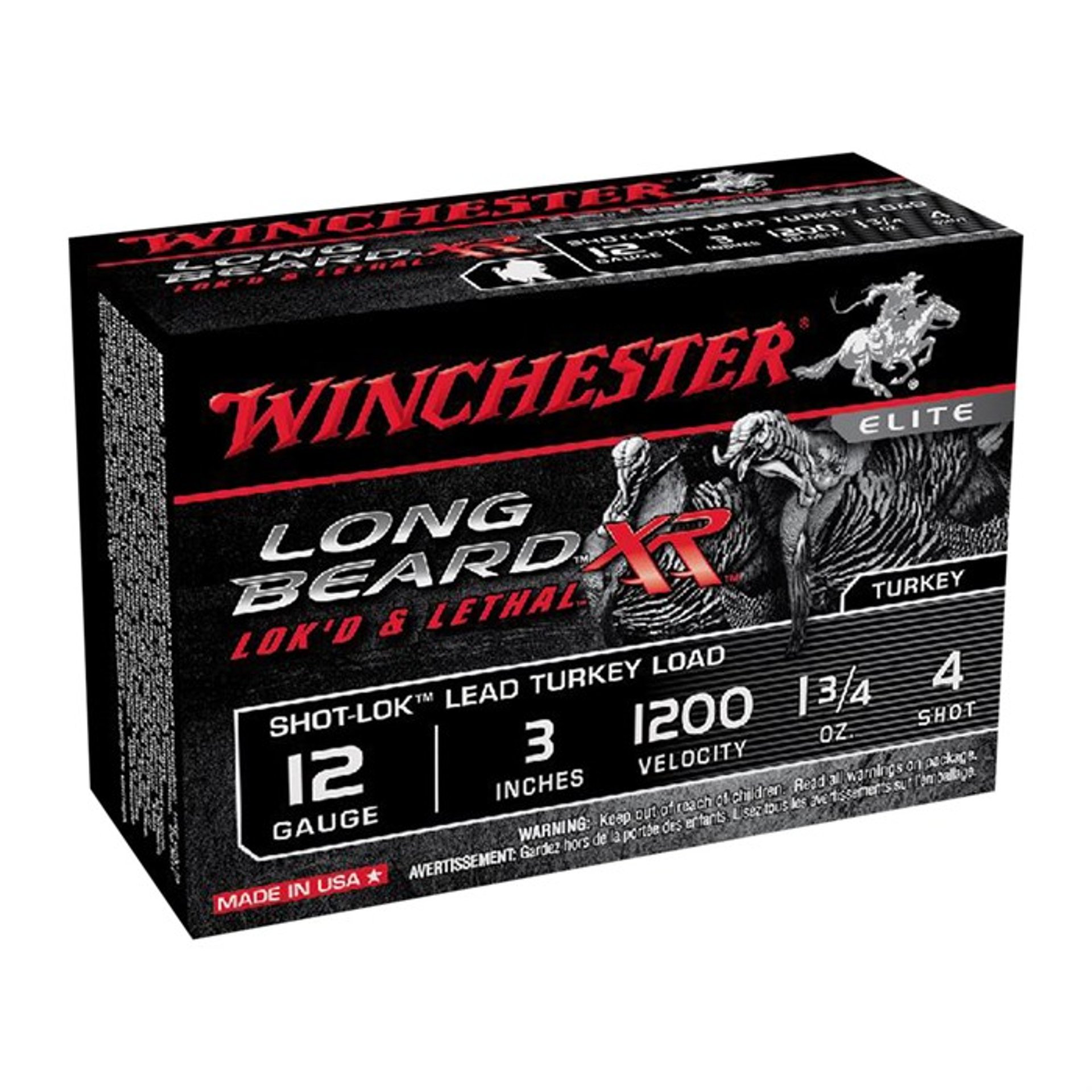 Long Beard XR 12 Gauge 3"  1-3/4oz #4 Shot 10/Box