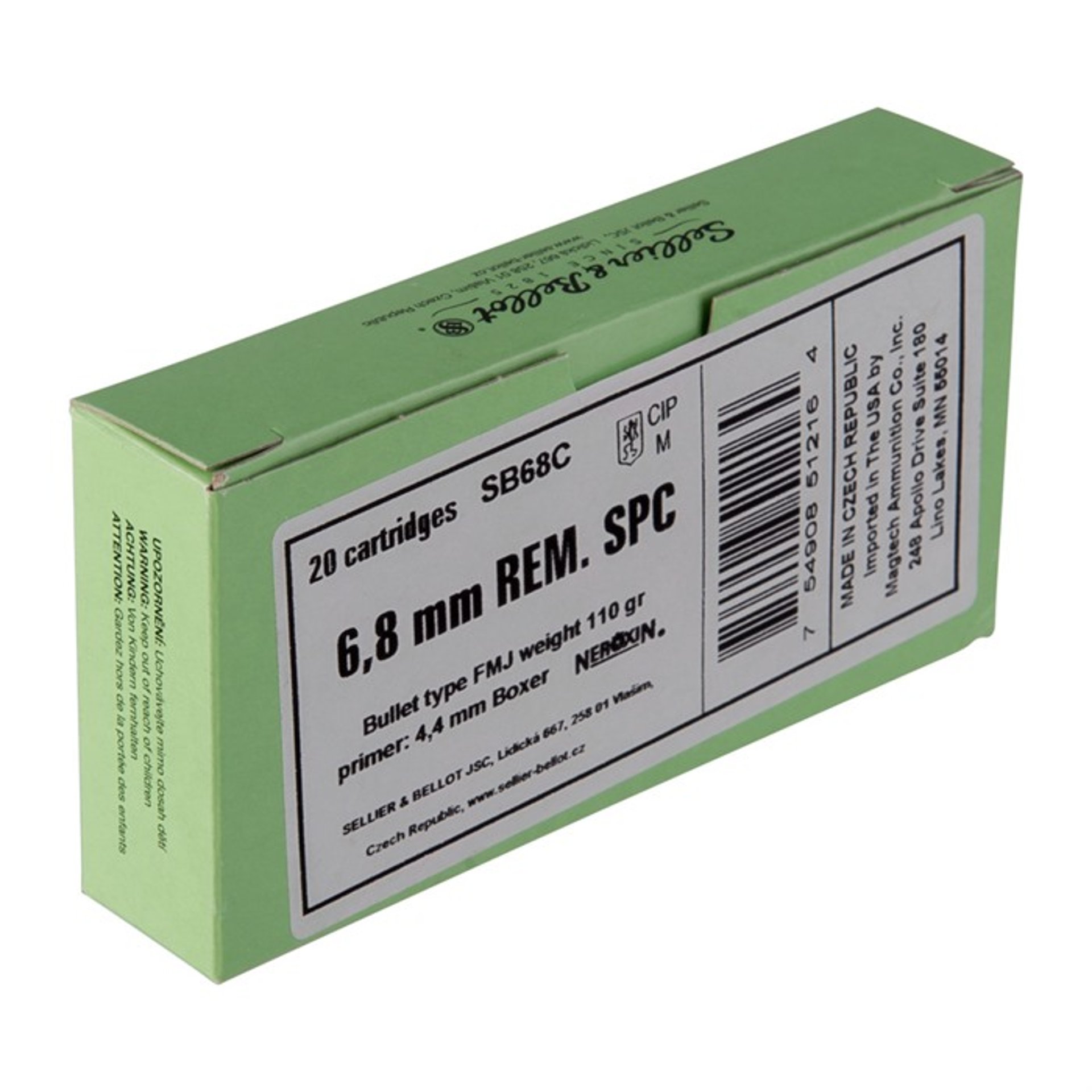 6.8mm Remington SPC 110gr Full Metal Jacket 20/Box