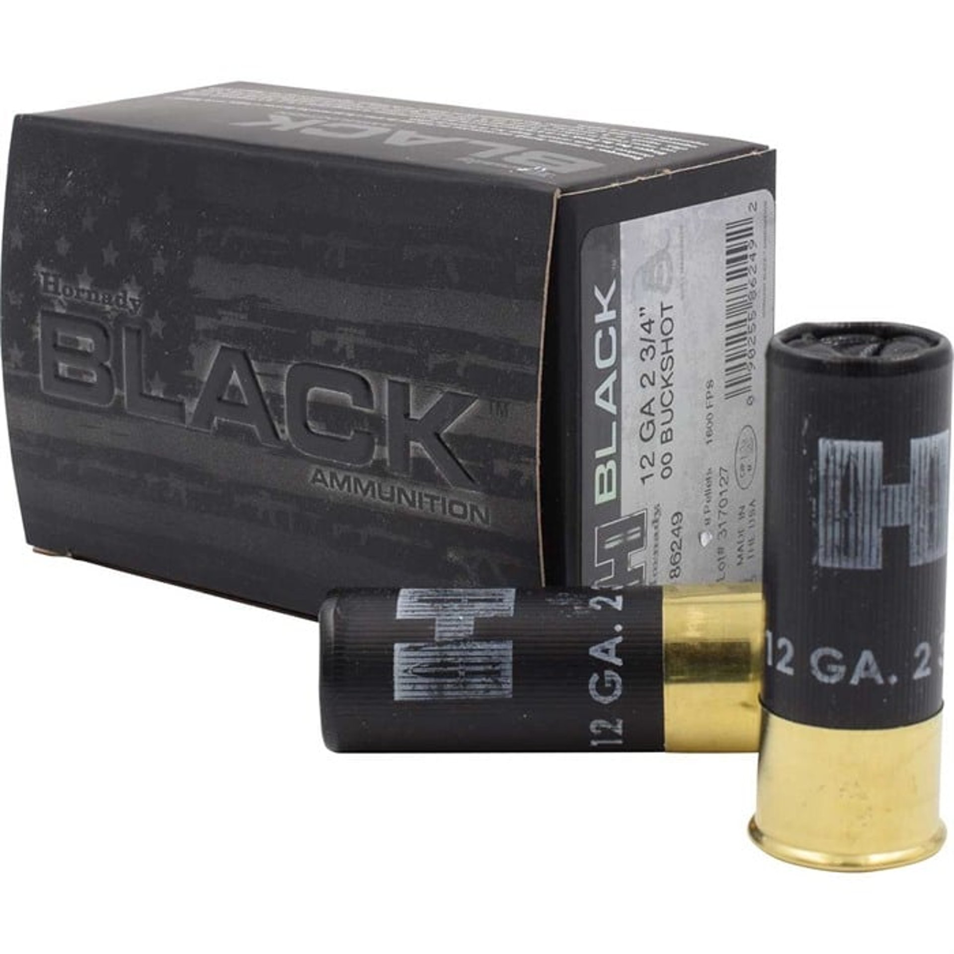 Black 12 Gauge 2-3/4" #00 Buckshot 50/Case