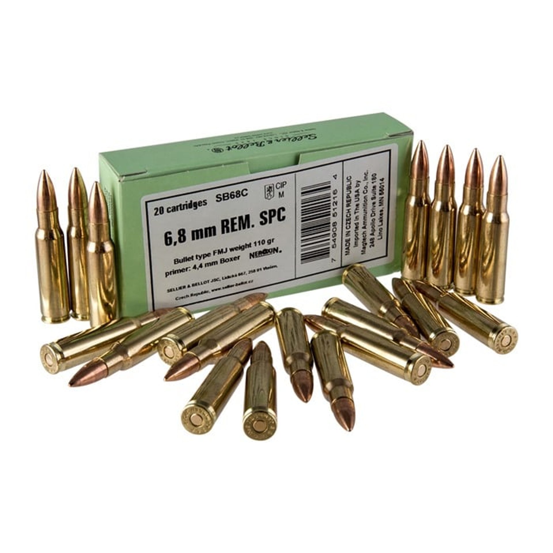 6.8mm Remington SPC 110gr Full Metal Jacket 20/Box