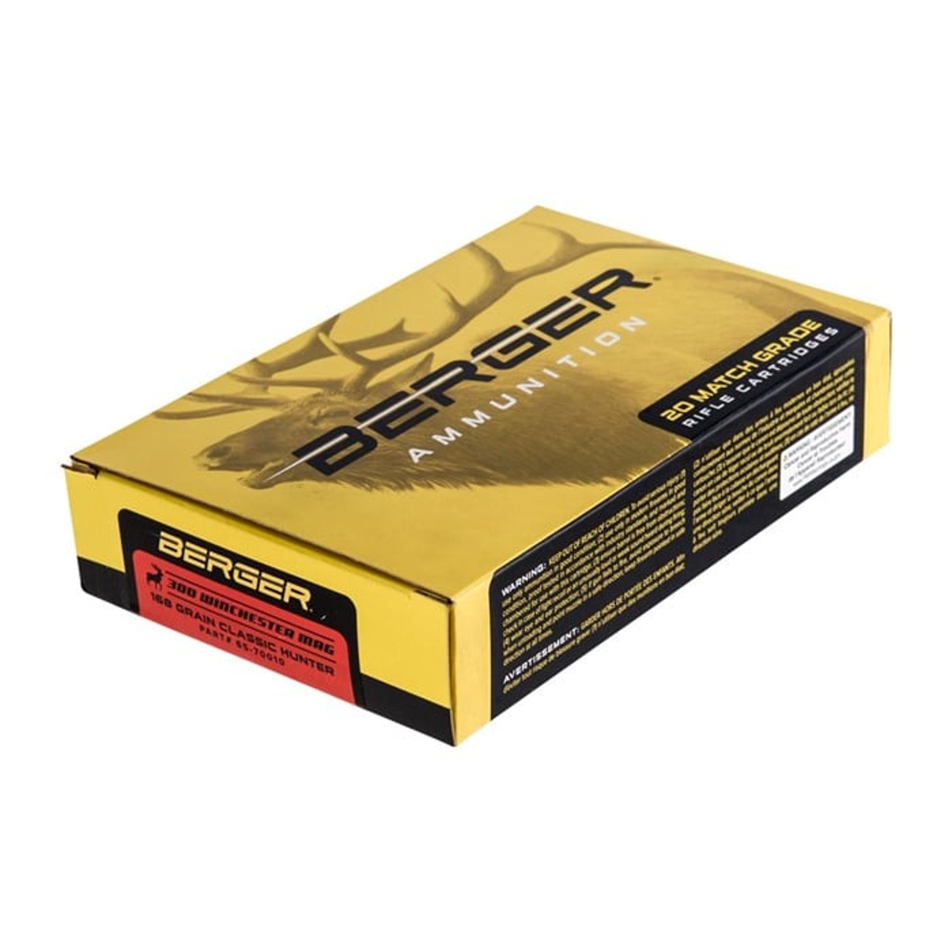 300 Winchester Magnum 168gr Hybrid Boat Tail 20/Box