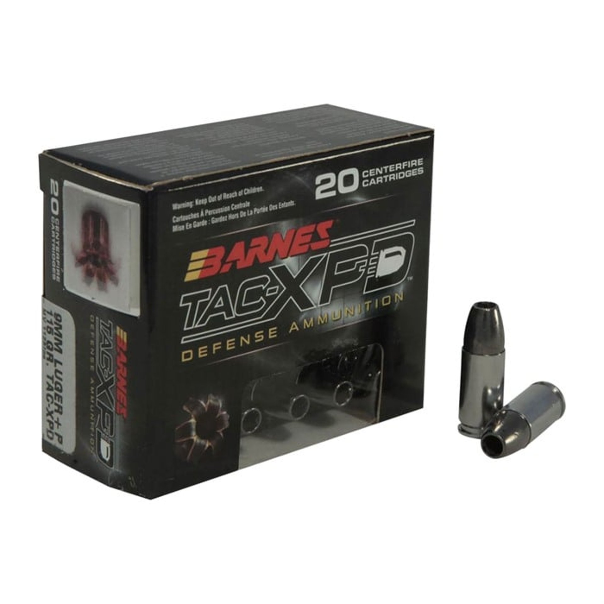 9mm Luger +P 115gr TAC-XP Hollow Point 20/Box