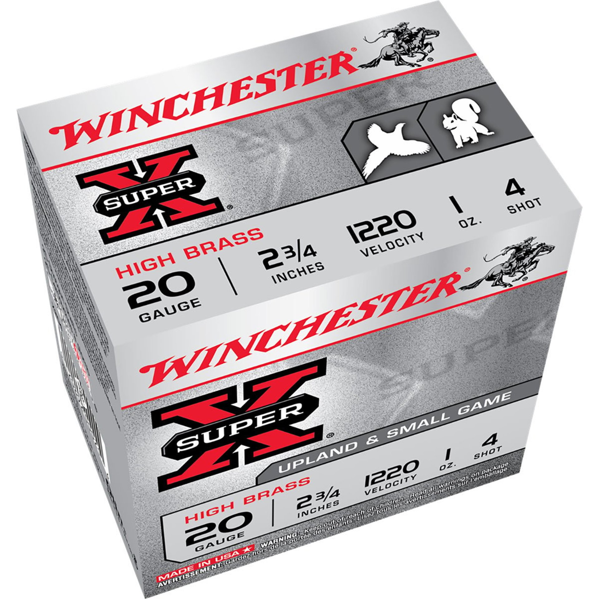 Super-X 20 Gauge 2-3/4" 1 oz #4 Shot 25/Box