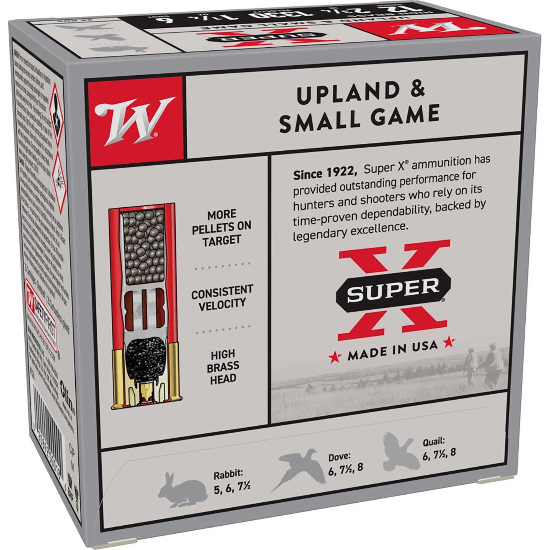 Super-X 12 Gauge 2-3/4" 1-1/4oz #6 Shot 250/Case