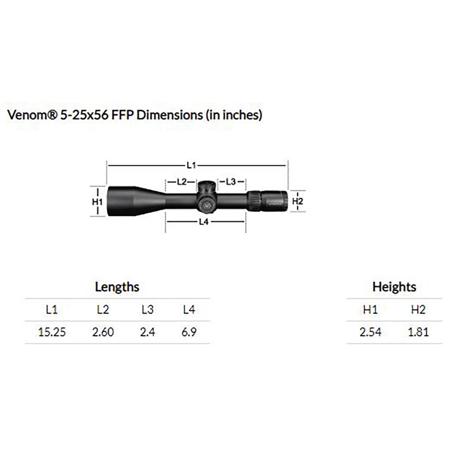 VORTEX OPTICS - VENOM 5-25X56MM FFP RIFLE SCOPE
