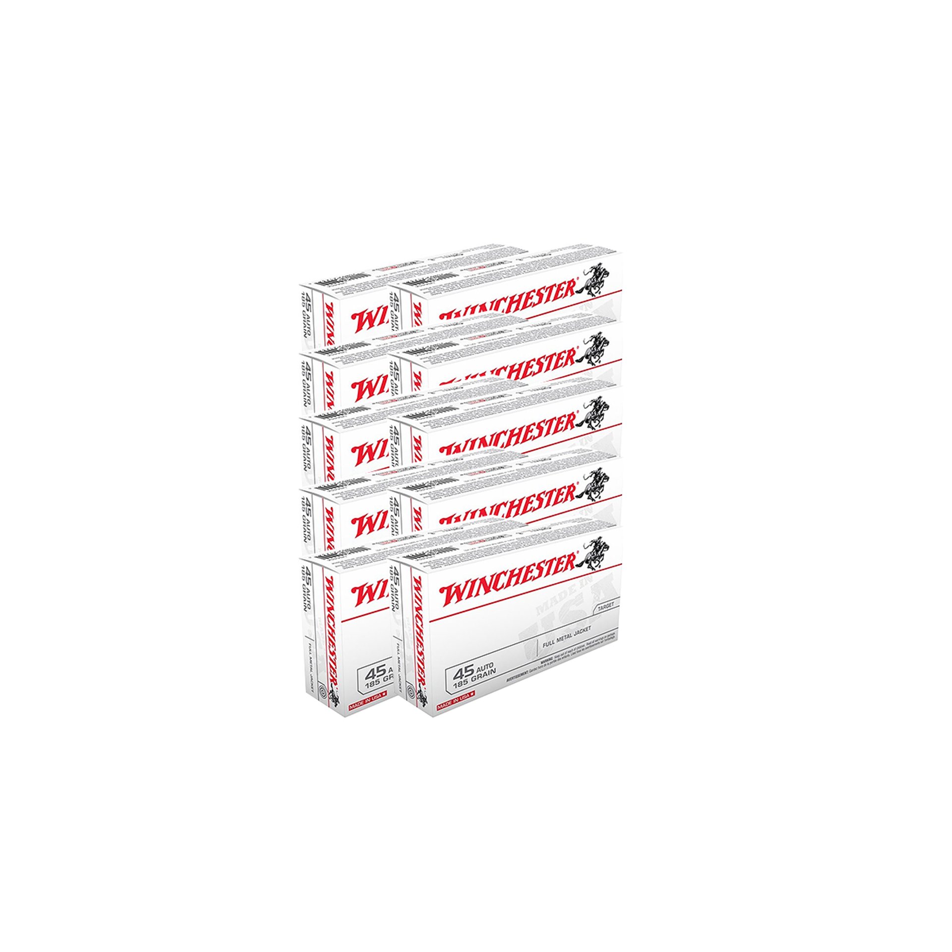 USA White Box 45 ACP 185gr FMJFN 500/Case