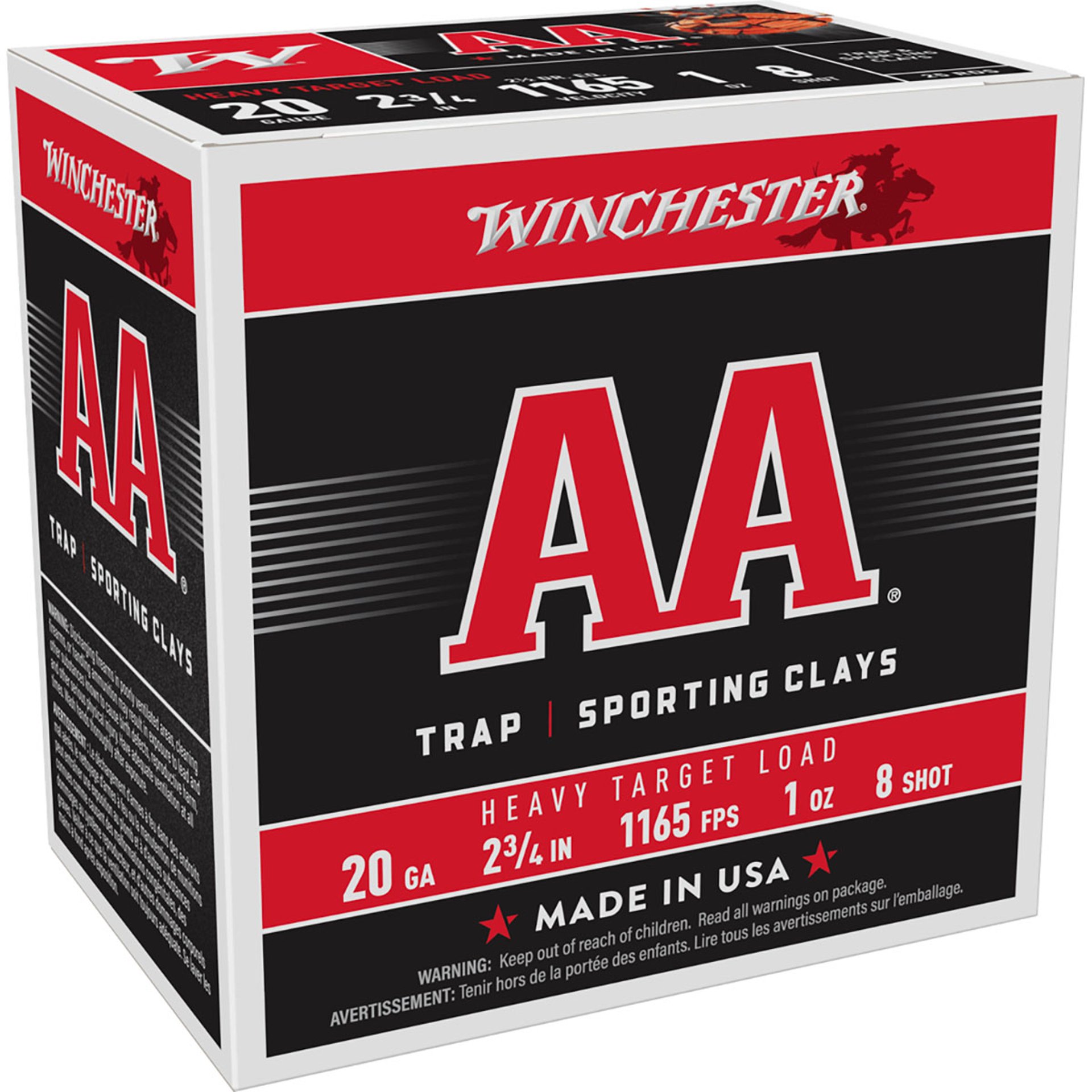 AA Sporting Clays 20 Gauge 2-3/4" 1oz #8 Shot 25/Box
