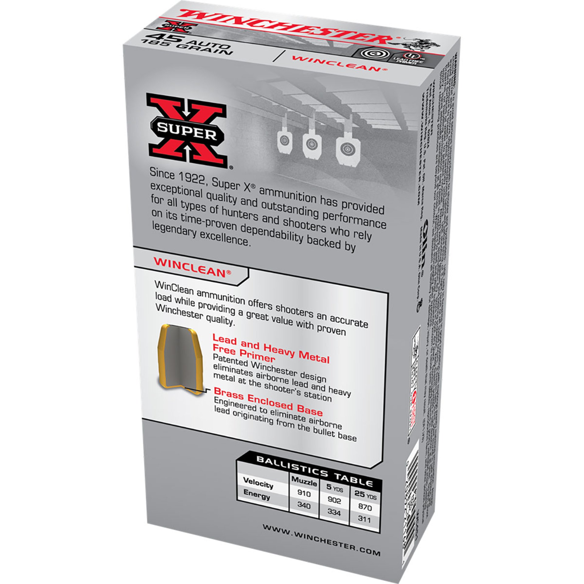 45 ACP 185gr Brass Enclosed Base 50/Box