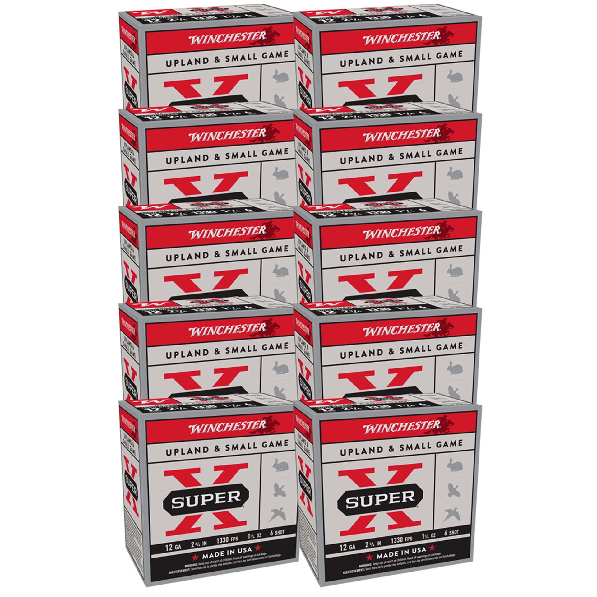 Super-X 12 Gauge 2-3/4" 1-1/4oz #6 Shot 250/Case