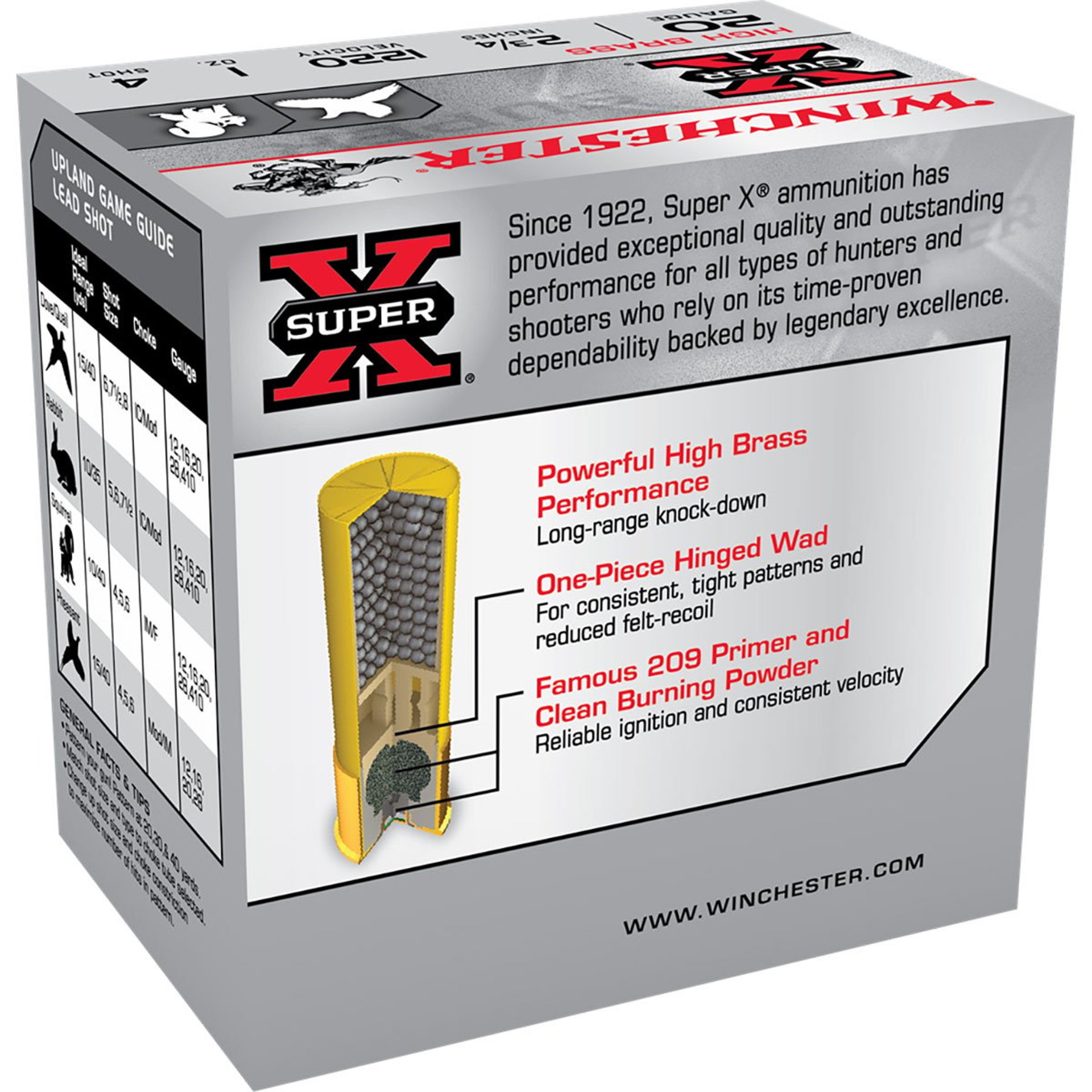 Super-X 20 Gauge 2-3/4" 1 oz #4 Shot 25/Box