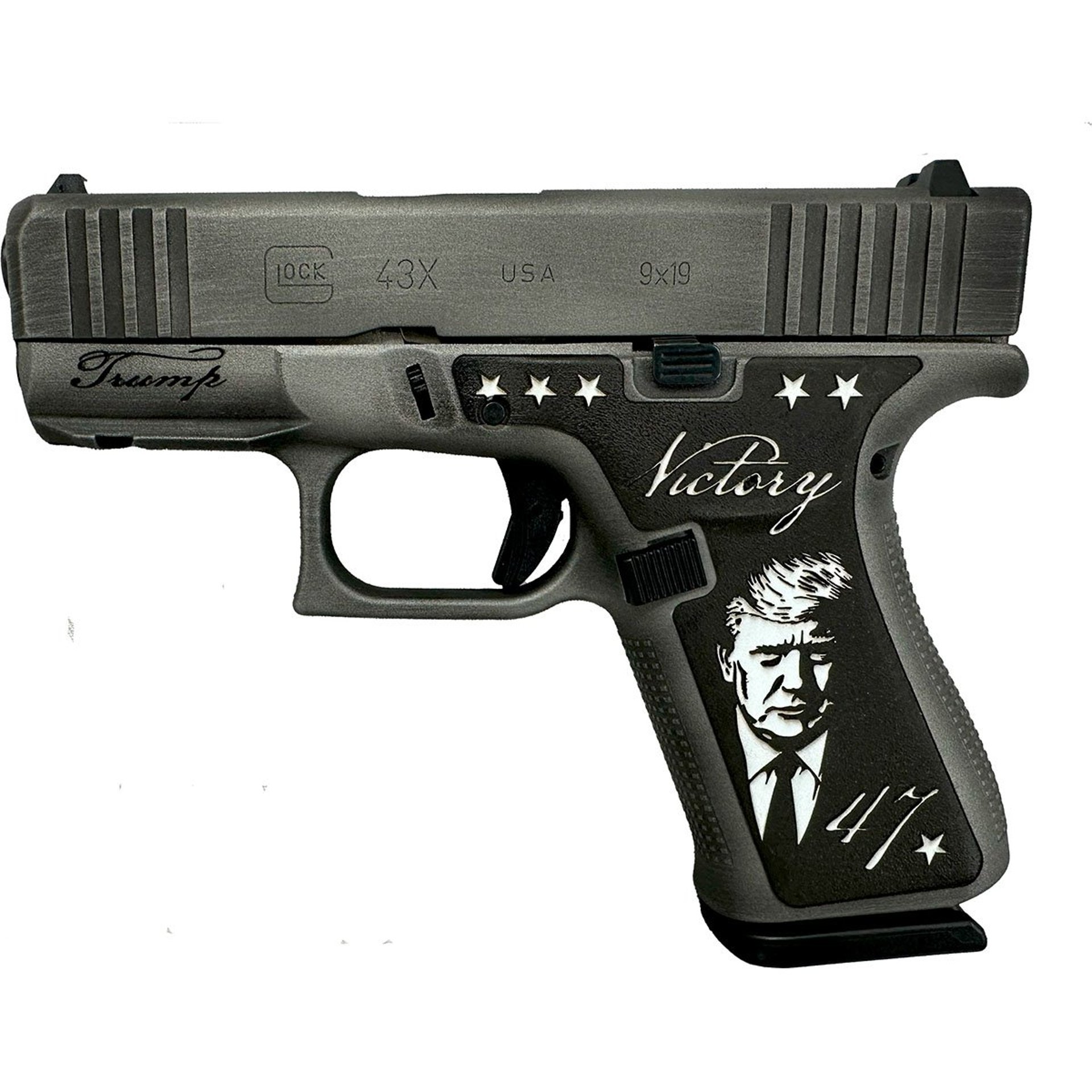 Glock 43X 9mm Luger 3.41" BBL (2)10RD Trump Victory White