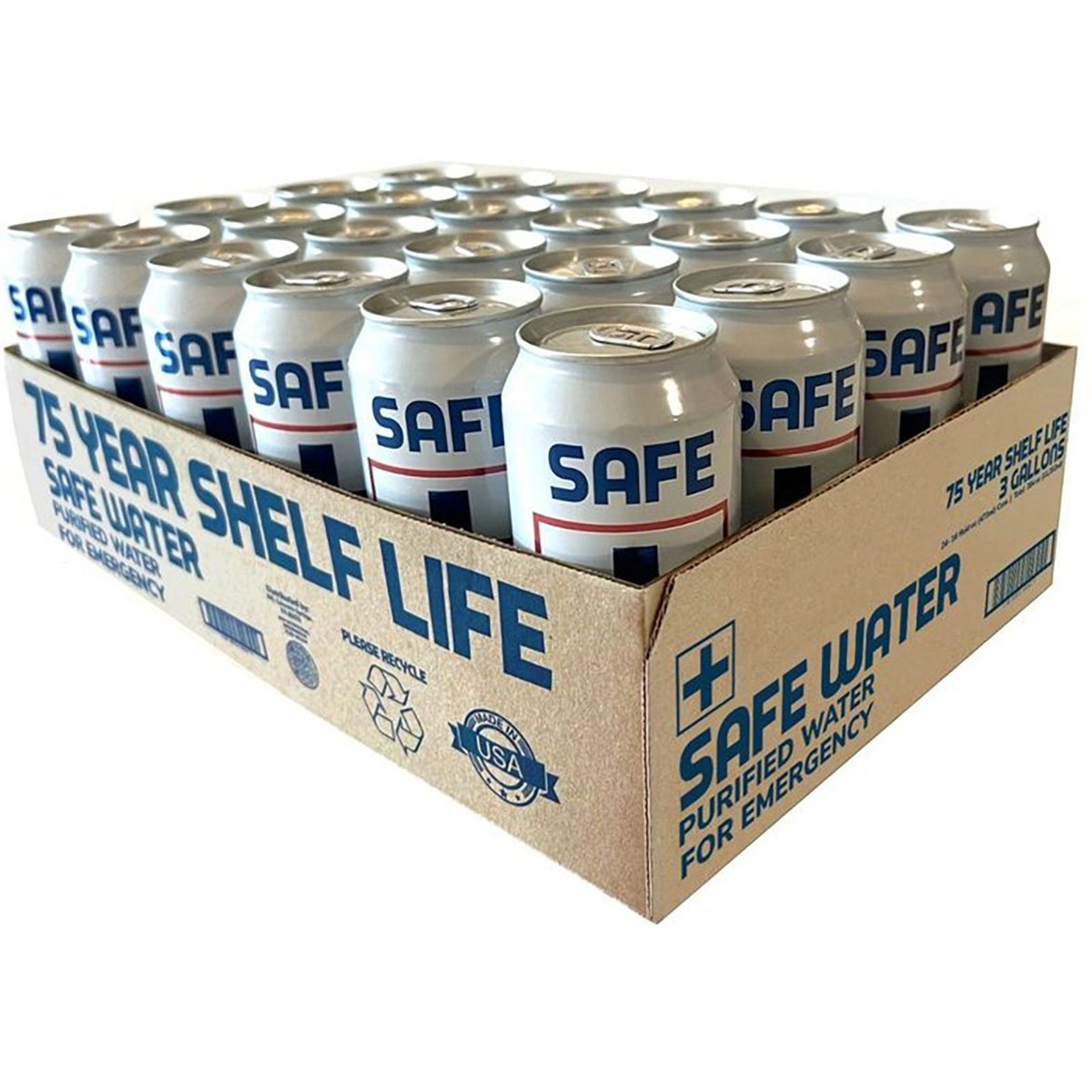 Safe Water 16oz Canned Water-24 Cans per Case