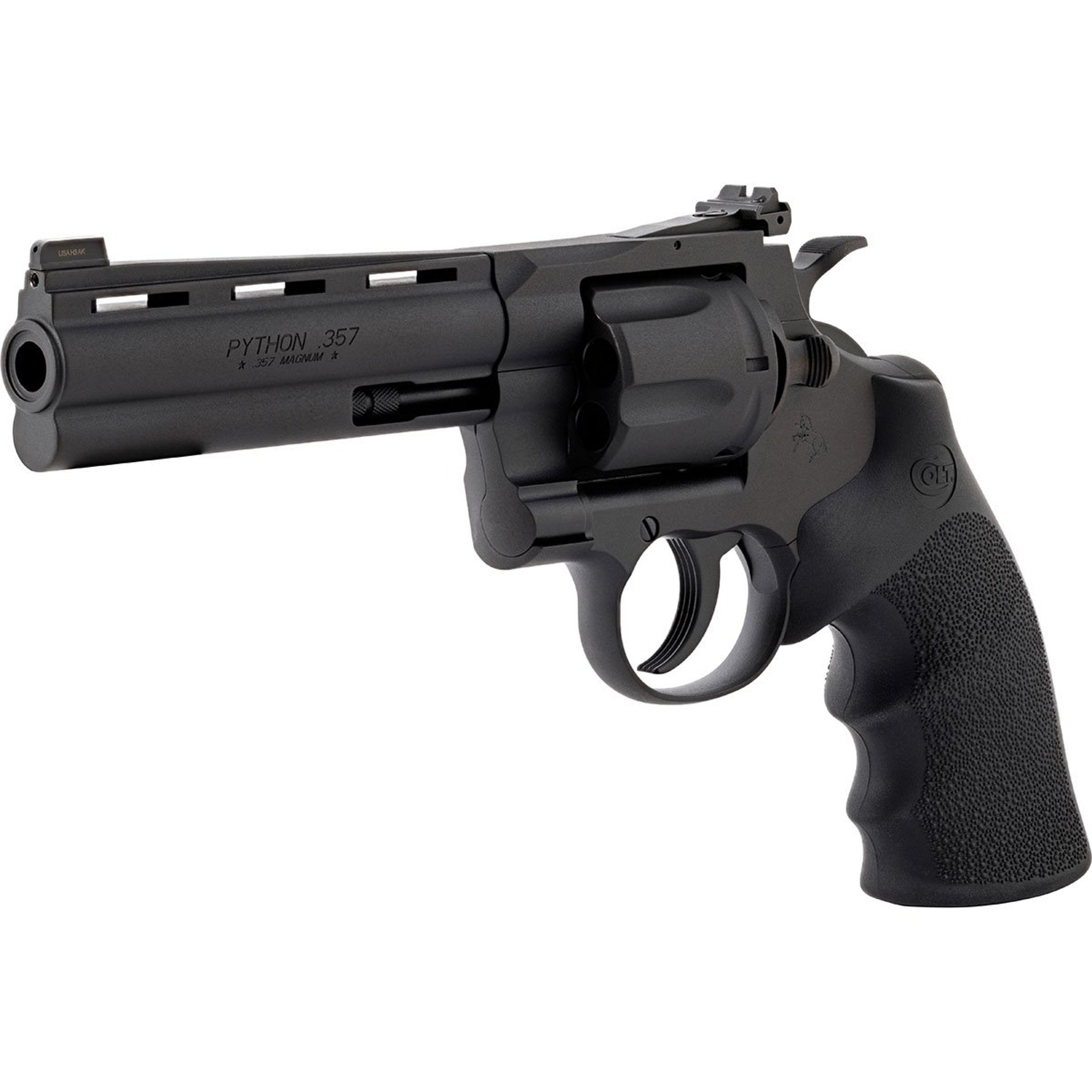Python 357 Magnum 5" BBL 6RD Hogue Grip Matte Blued