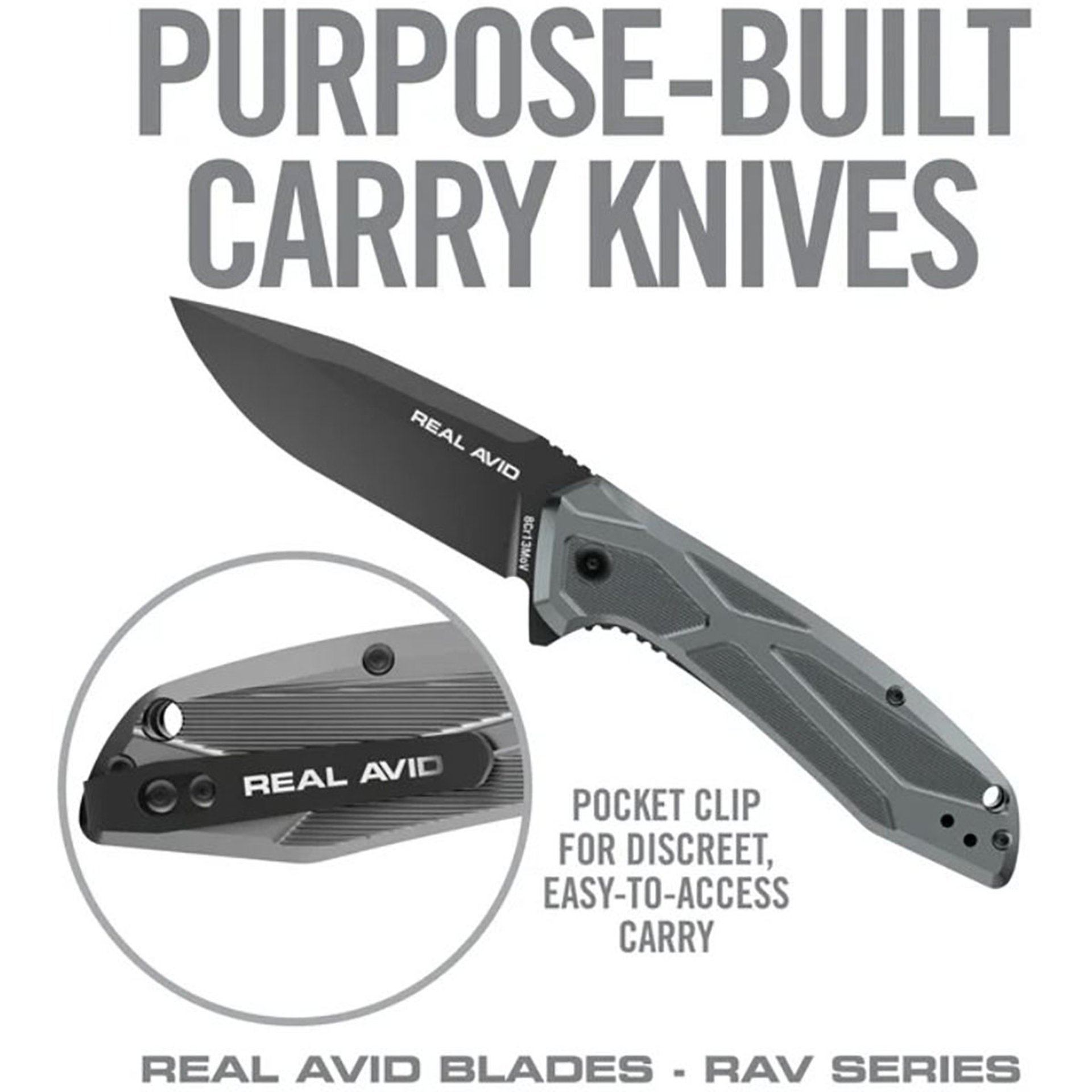 RAV-2 Drop Point Folding Carry Knife Black Oxide
