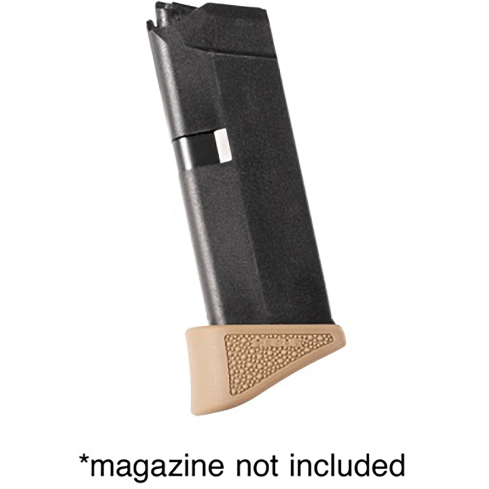 Overmolded Grip Ext Base Pad for Glock 42 .380 6RD Mags FDE