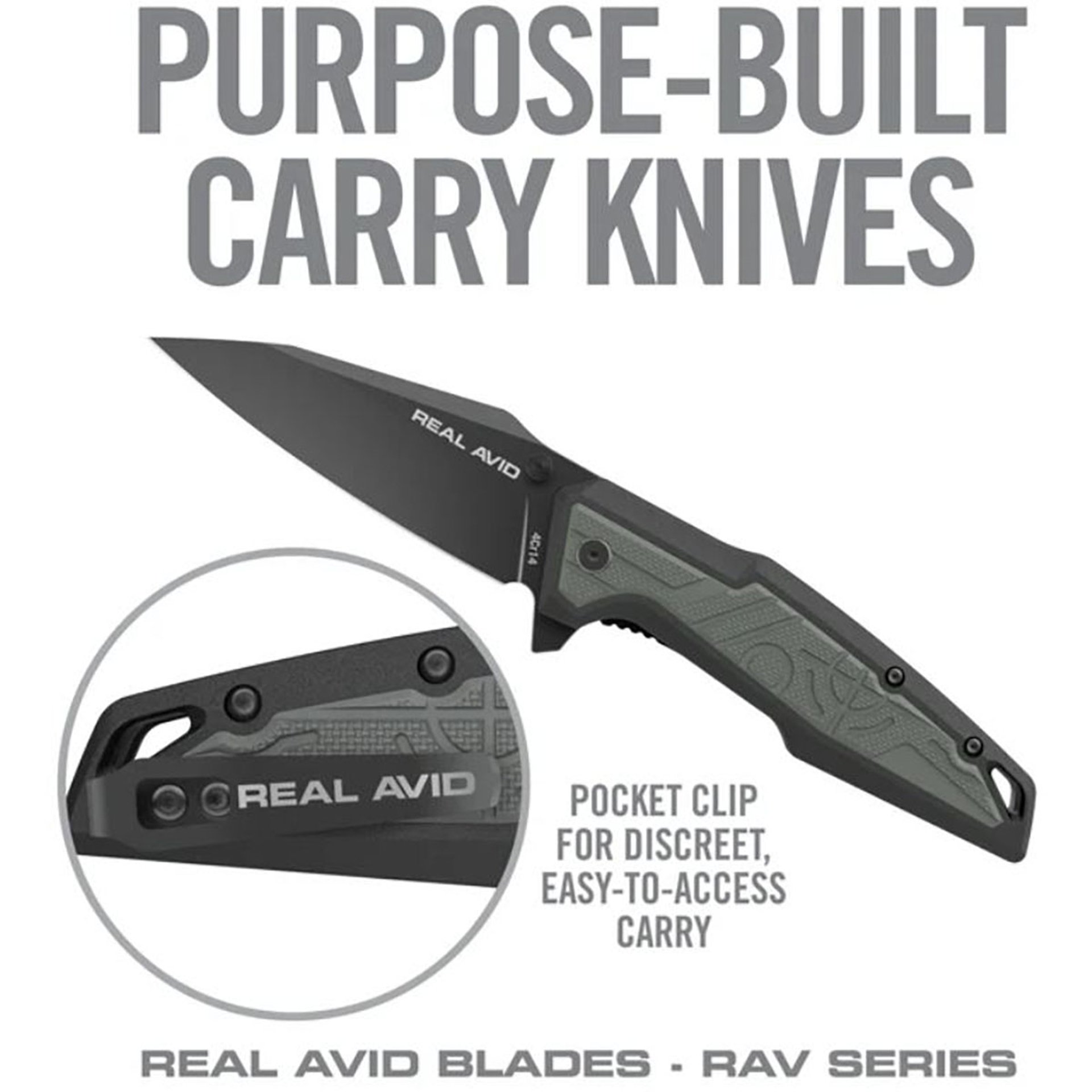 RAV-1 Clip Point Folding Carry Knife Black Oxide