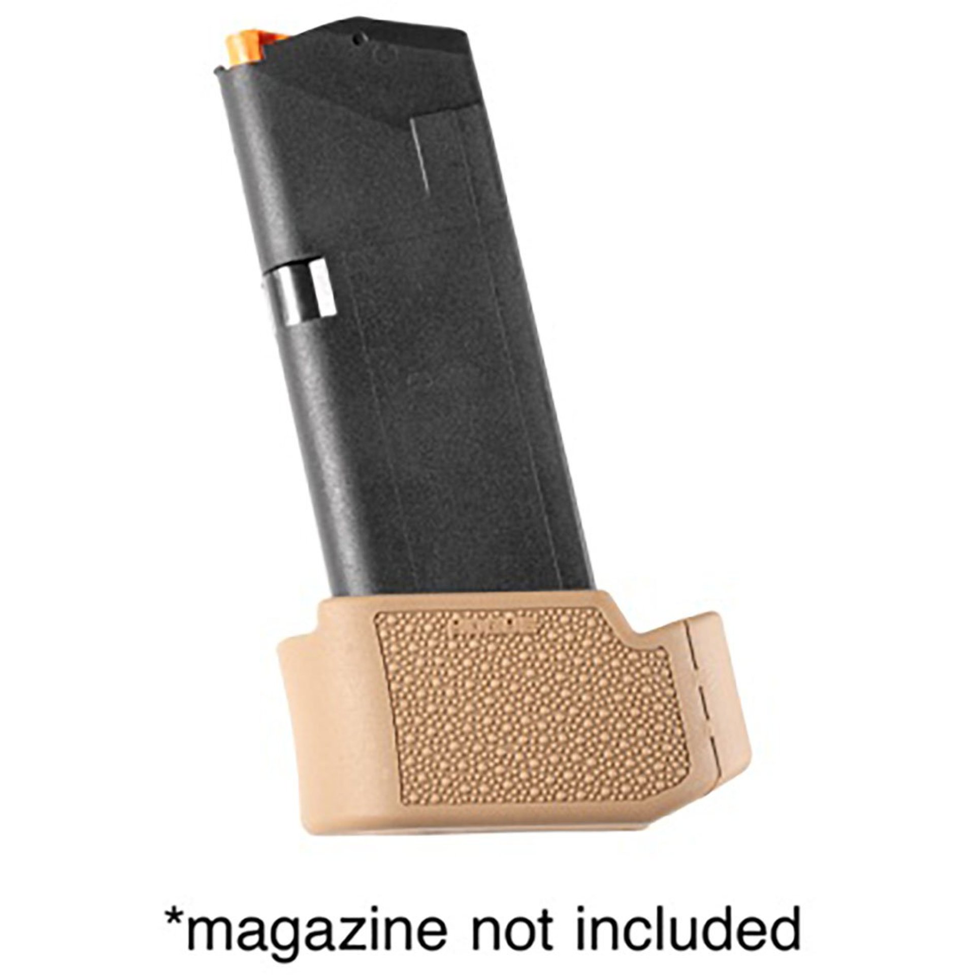 Overmold Grip Ext Pad for Glock 19/26 9mm 10/15RD Mags FDE