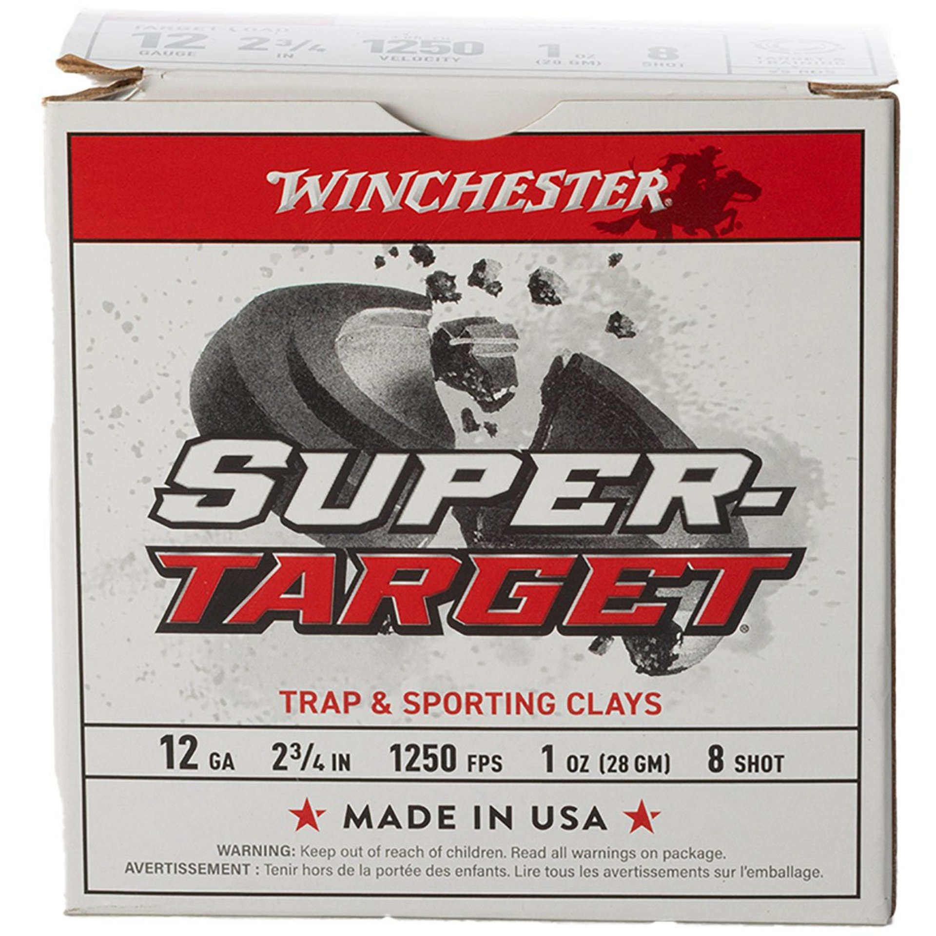 Super Target 12 Gauge 2-3/4" 1oz 1250FPS #8 Shot 25/Box