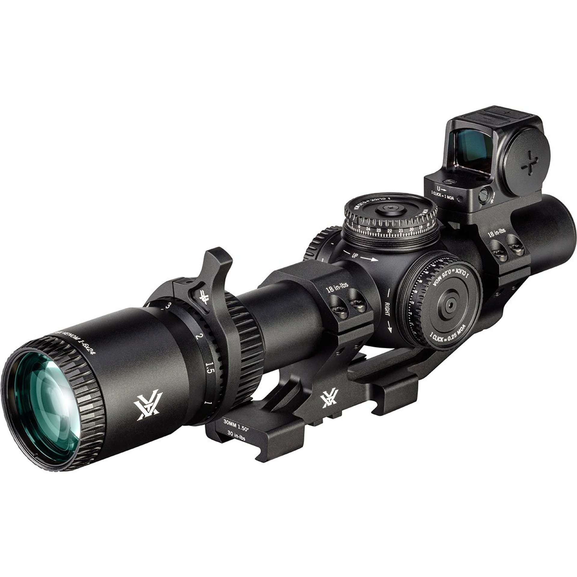 Venom 1-6x24mm SFP Illum AR-BDC3, Red Dot & Mount Bundle