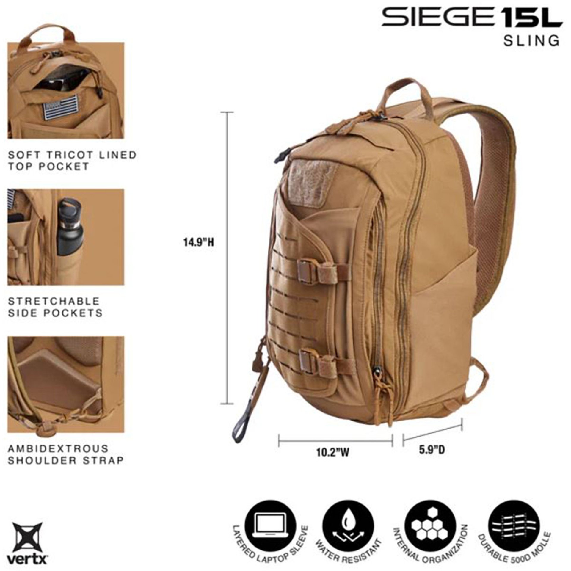 Siege 15L Sling Bag Coyote
