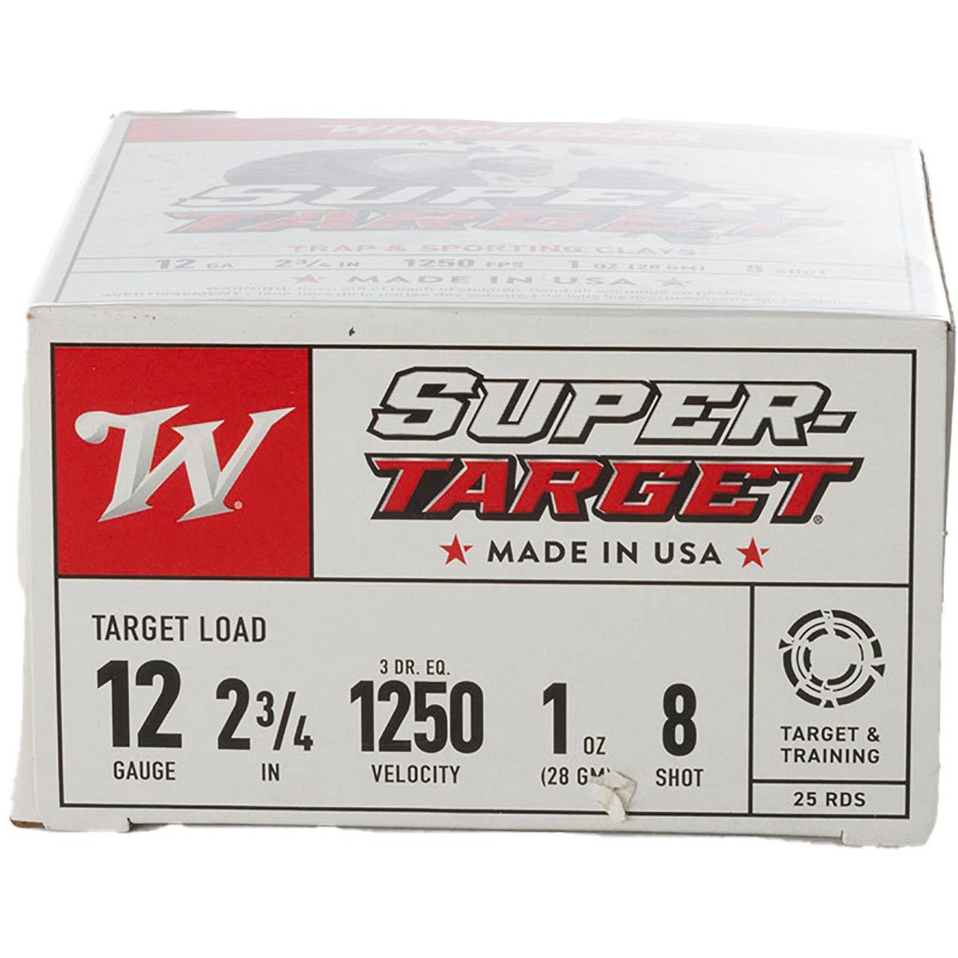 Super Target 12 Gauge 2-3/4" 1oz 1250FPS #8 Shot 25/Box