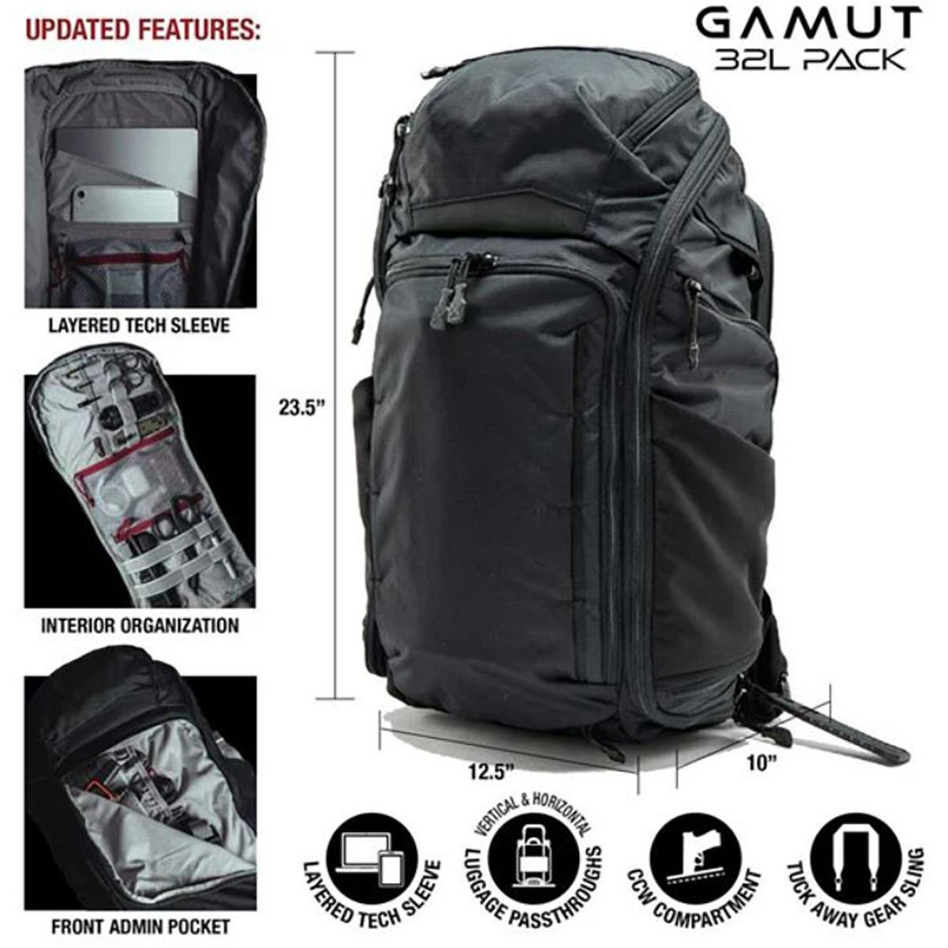 Gamut 32L Backpack Black