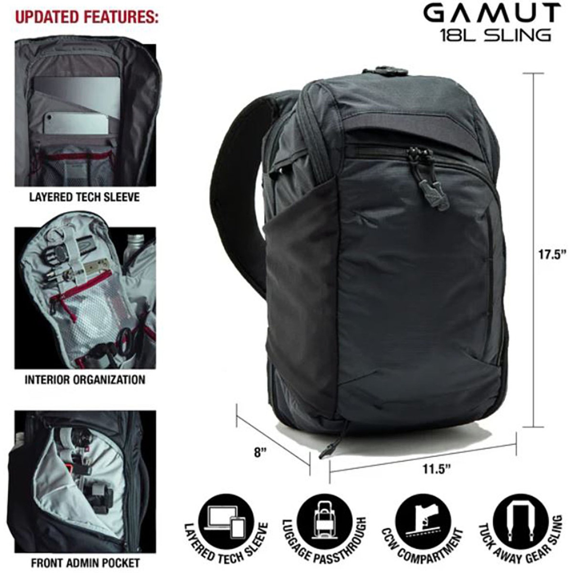 Gamut 18L Sling Bag Black