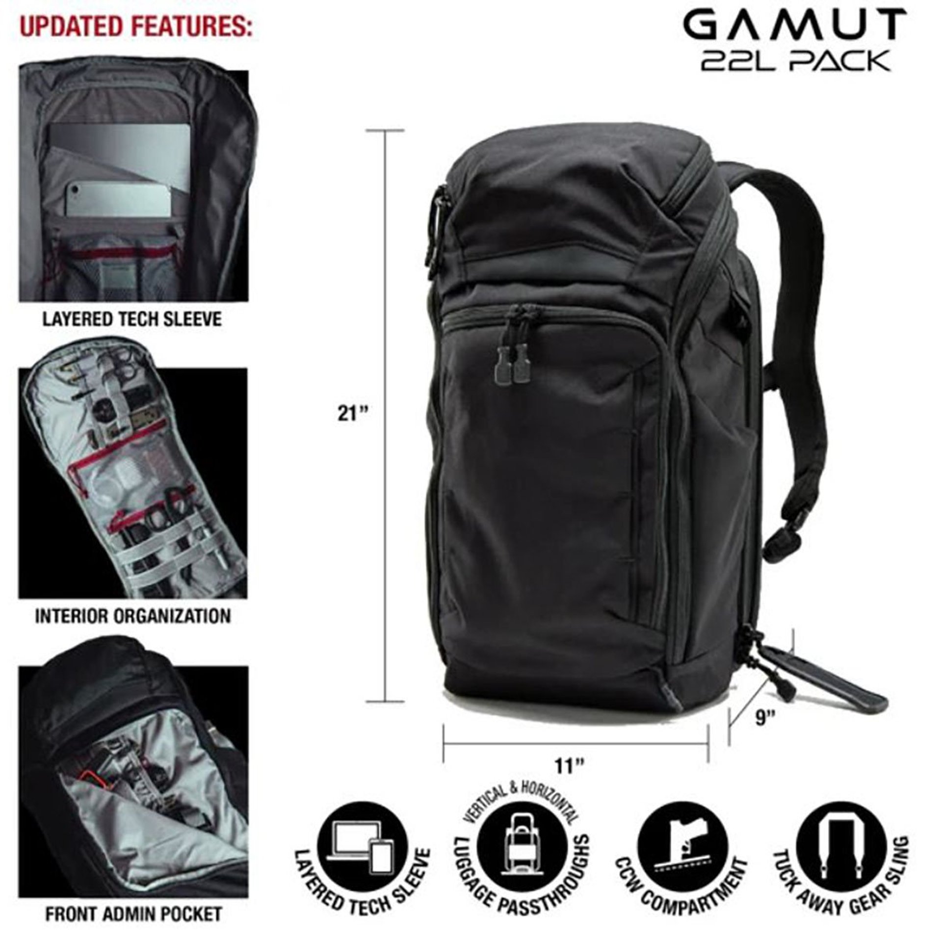 Gamut 22L Backpack Black