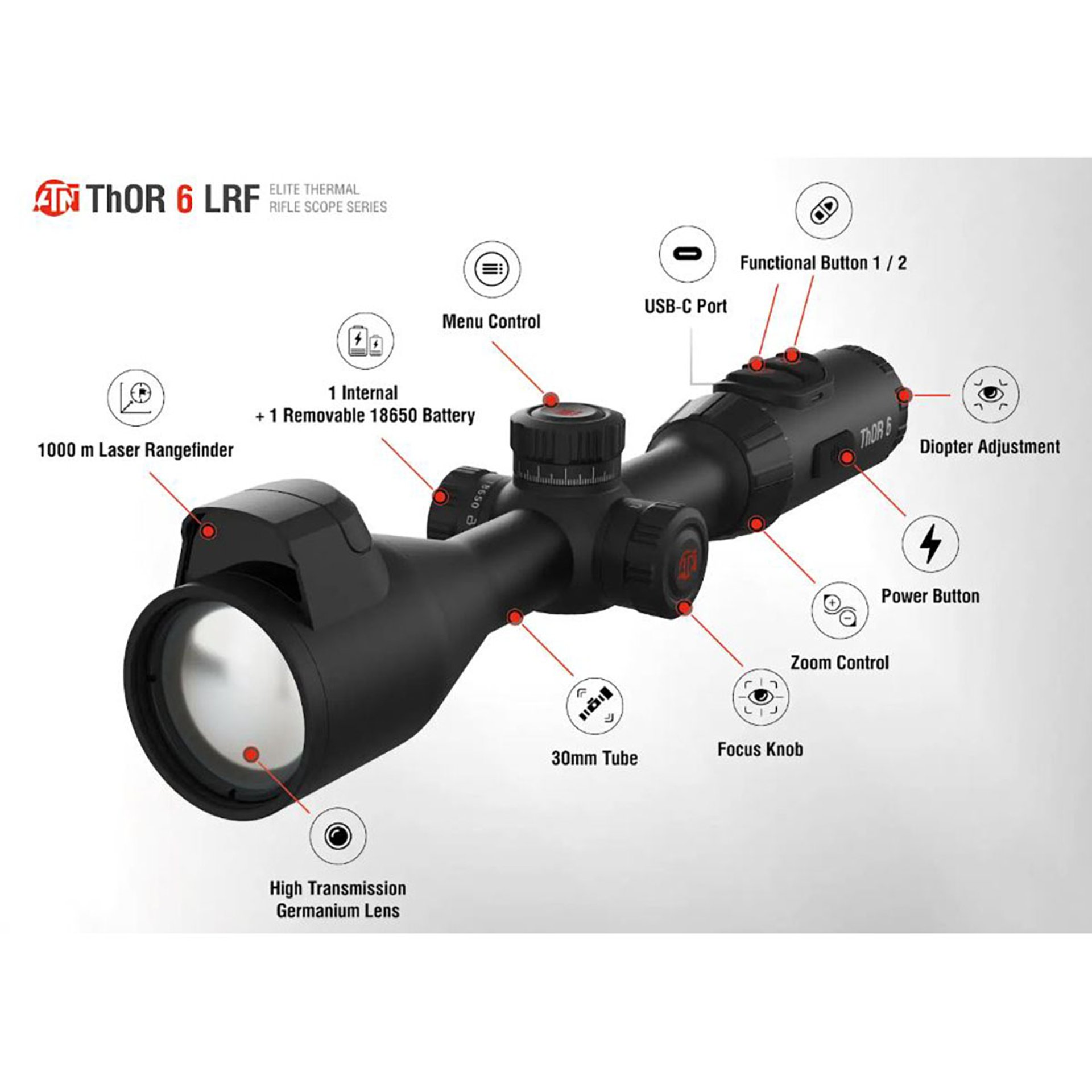 Elite 3.5-28x 384X288 Res Thermal Rifle Scope w/Laser