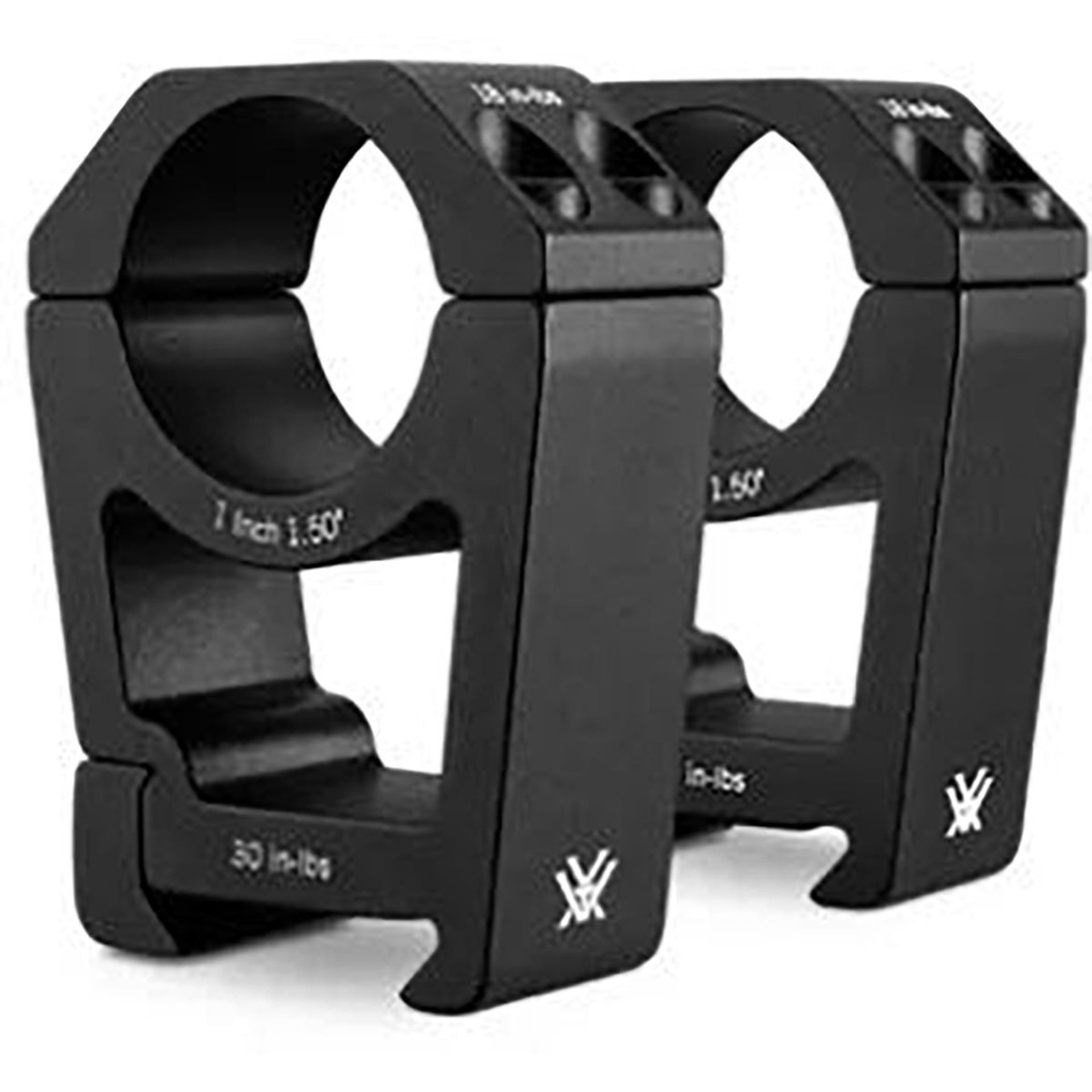 Sport Riflescope Rings 1" Extra High 1.5" Elevation BLK 2-Pc