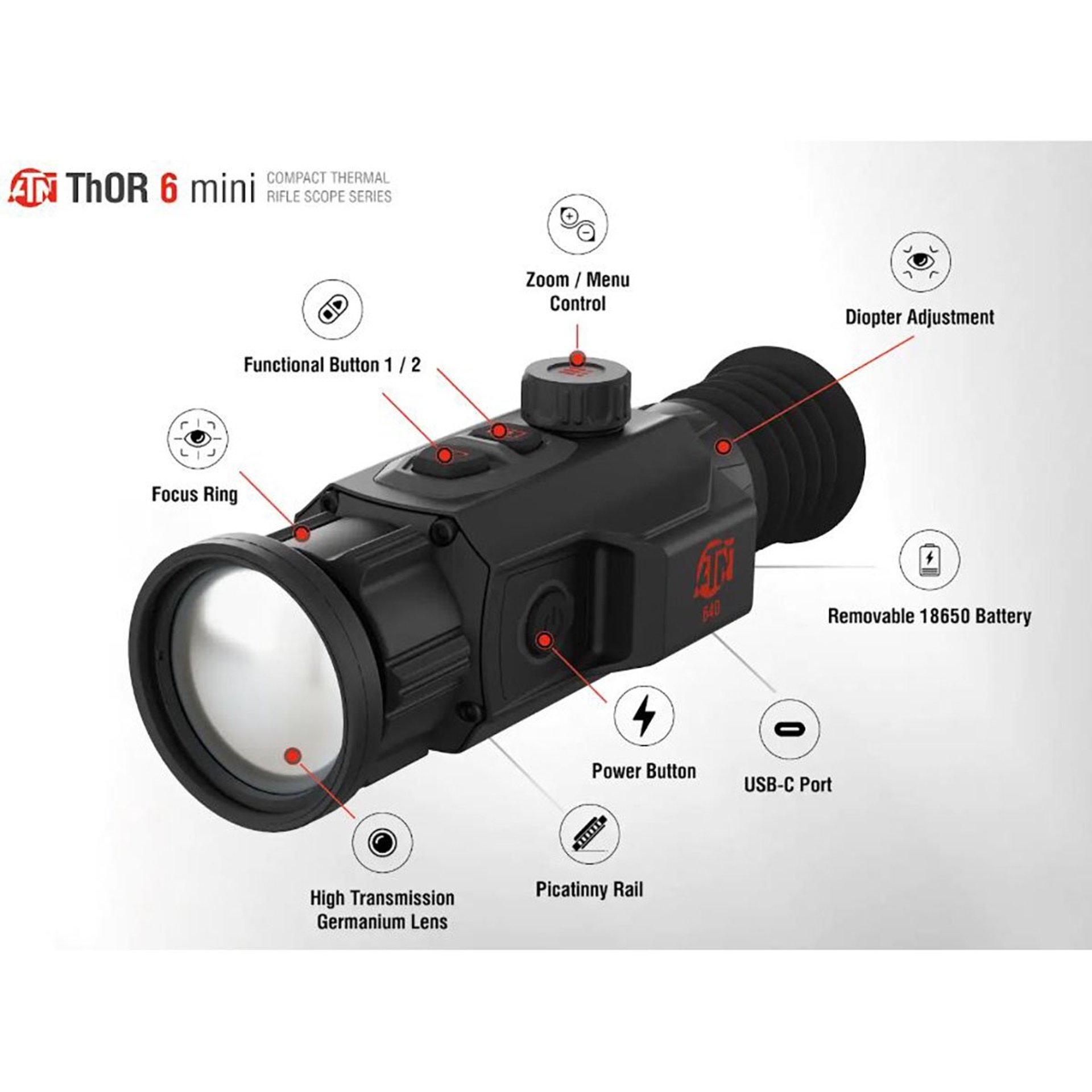 ThOR 6 Mini 3.5-28x 384×288 Res Compact Thermal Rifle Scope