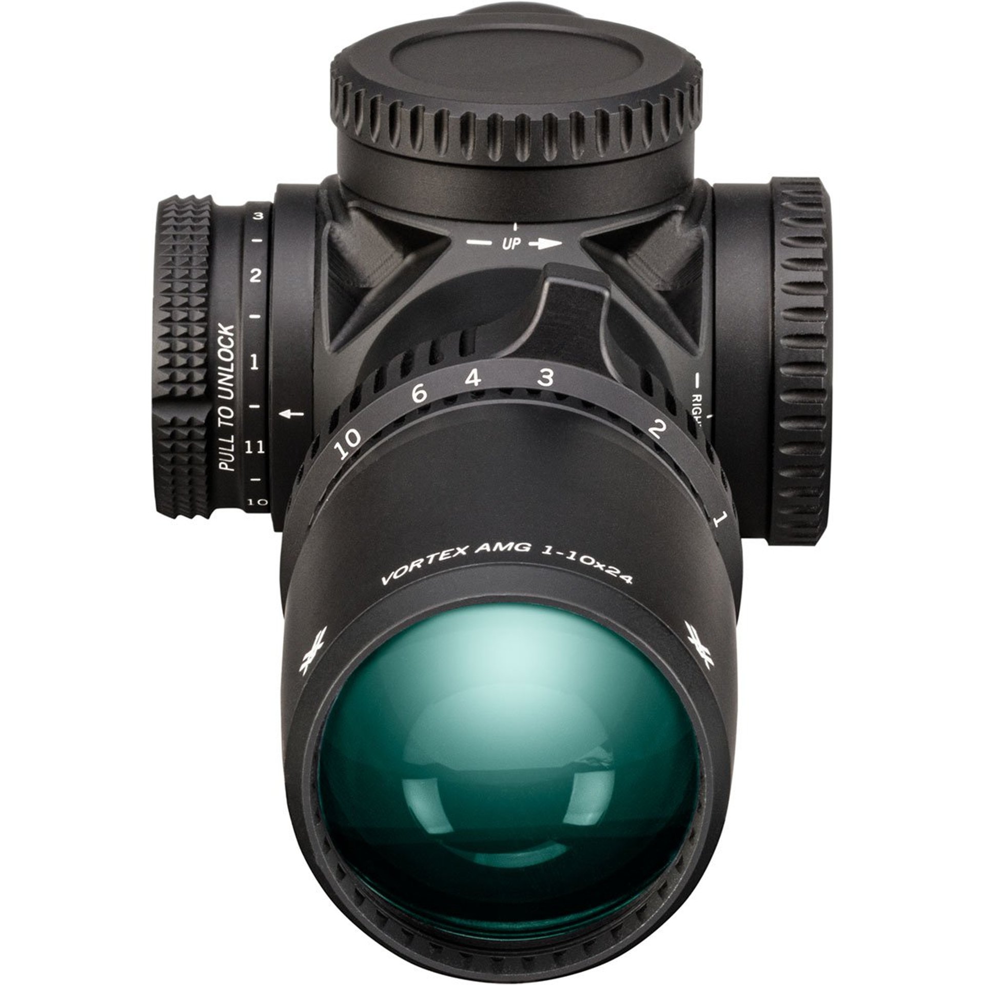 AMG 1-10x24mm FFP Illuminated EBR-9 MRAD Ret Rifle Scope BLK