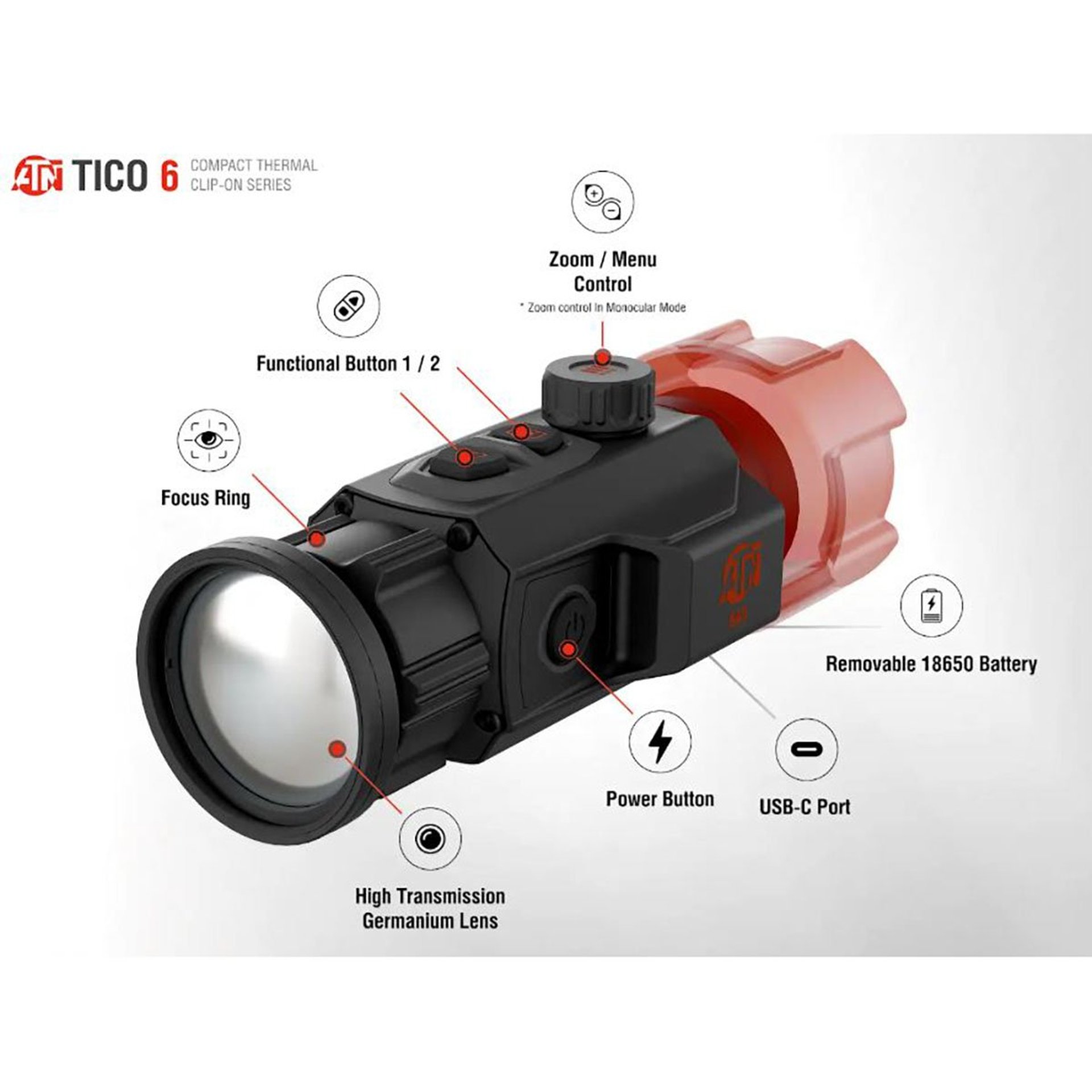 TICO 6 1x 640x512 Clip-On Thermal Optic