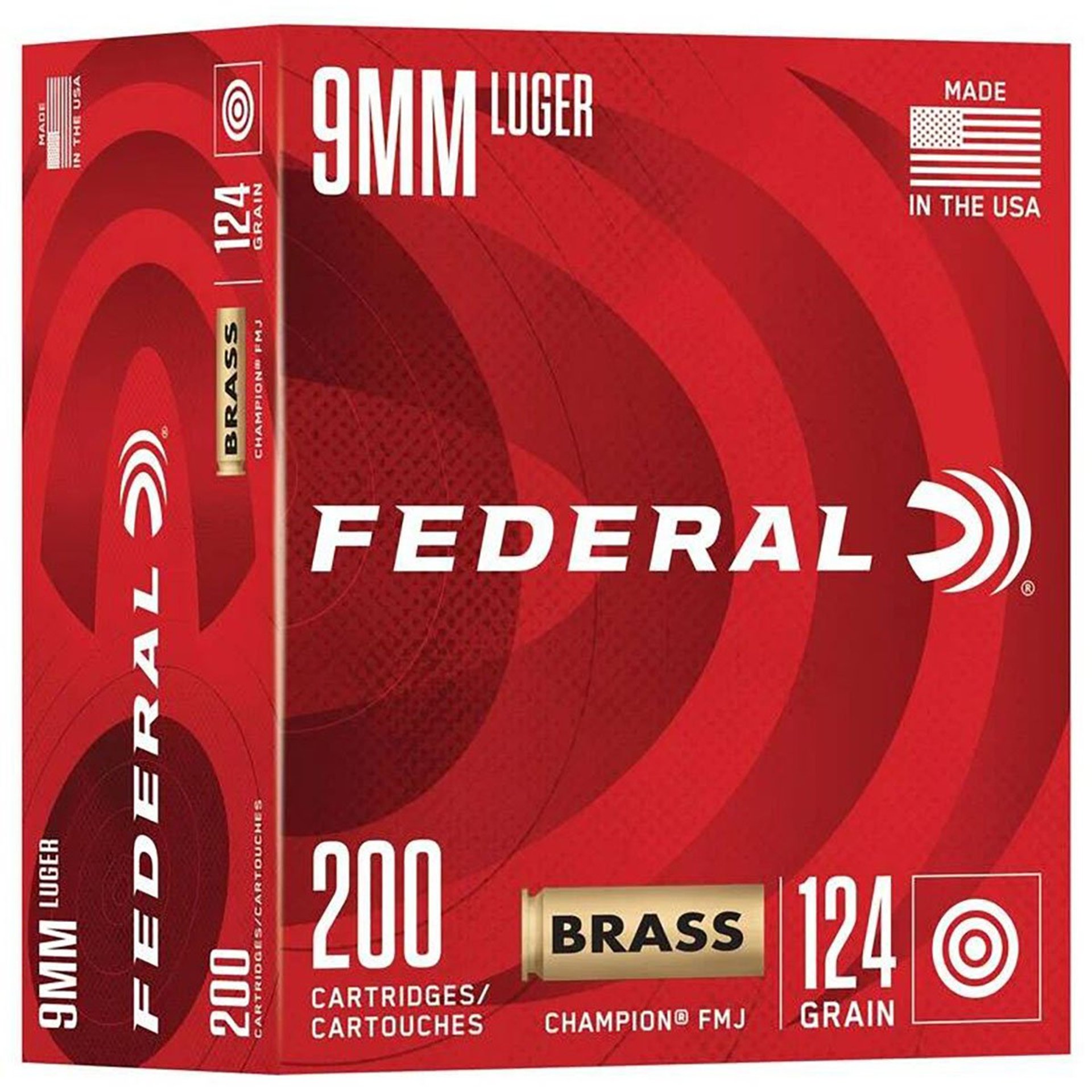 Champion Training 9mm Luger 124gr FMJ 1090 FPS 200/Box