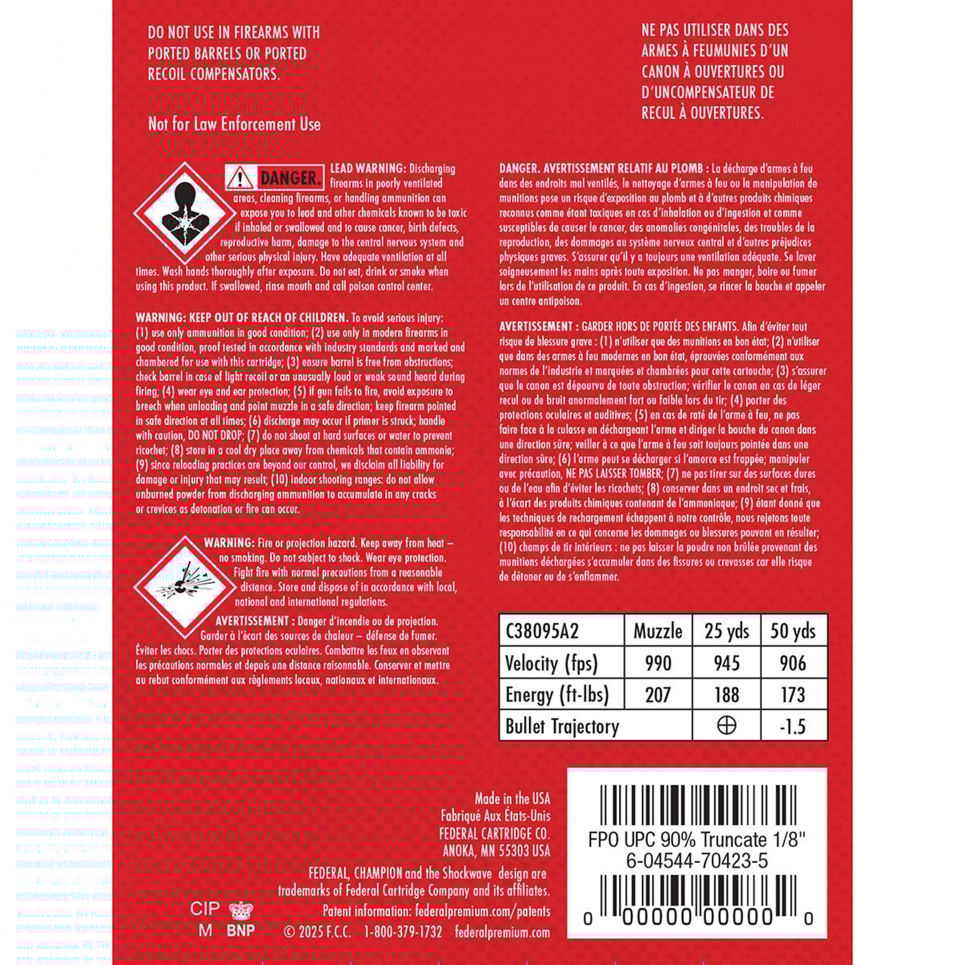 Champion Training 380 Auto 95gr FMJ 980 FPS 200/Box