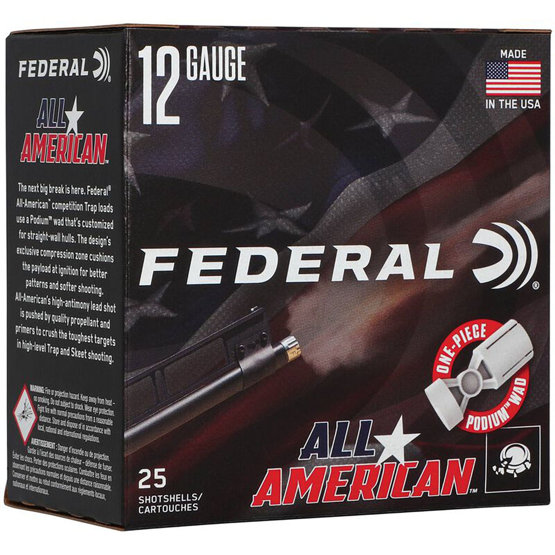 All American 12GA 2-3/4" 1oz 1200 FPS #7.5 Shot 25/Box