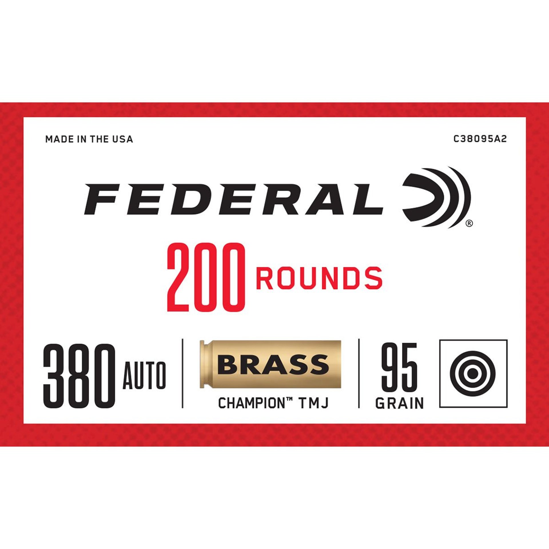 Champion Training 380 Auto 95gr FMJ 980 FPS 200/Box